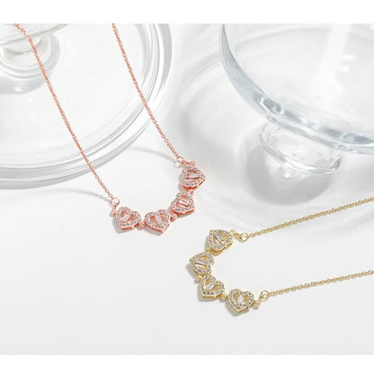 Luckacco 1 heart-shaped magnetic heart pendant necklace for women, clover necklace, lucky four in one love pendant, jewelry gift