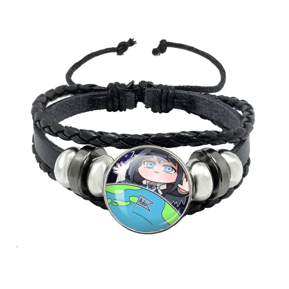luckacco i love ado bracelets ado kyogen x uta glass bracelets art multilayer braided bracelets bangles jewelry ornament accessories fans
