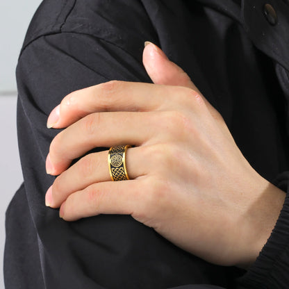 Luckacco My Shape Stainless Steel Ring for Men Women Nordic Viking Celtics Knot Finger Rings Vintage Jewelry Men's Ring bague femme Gift