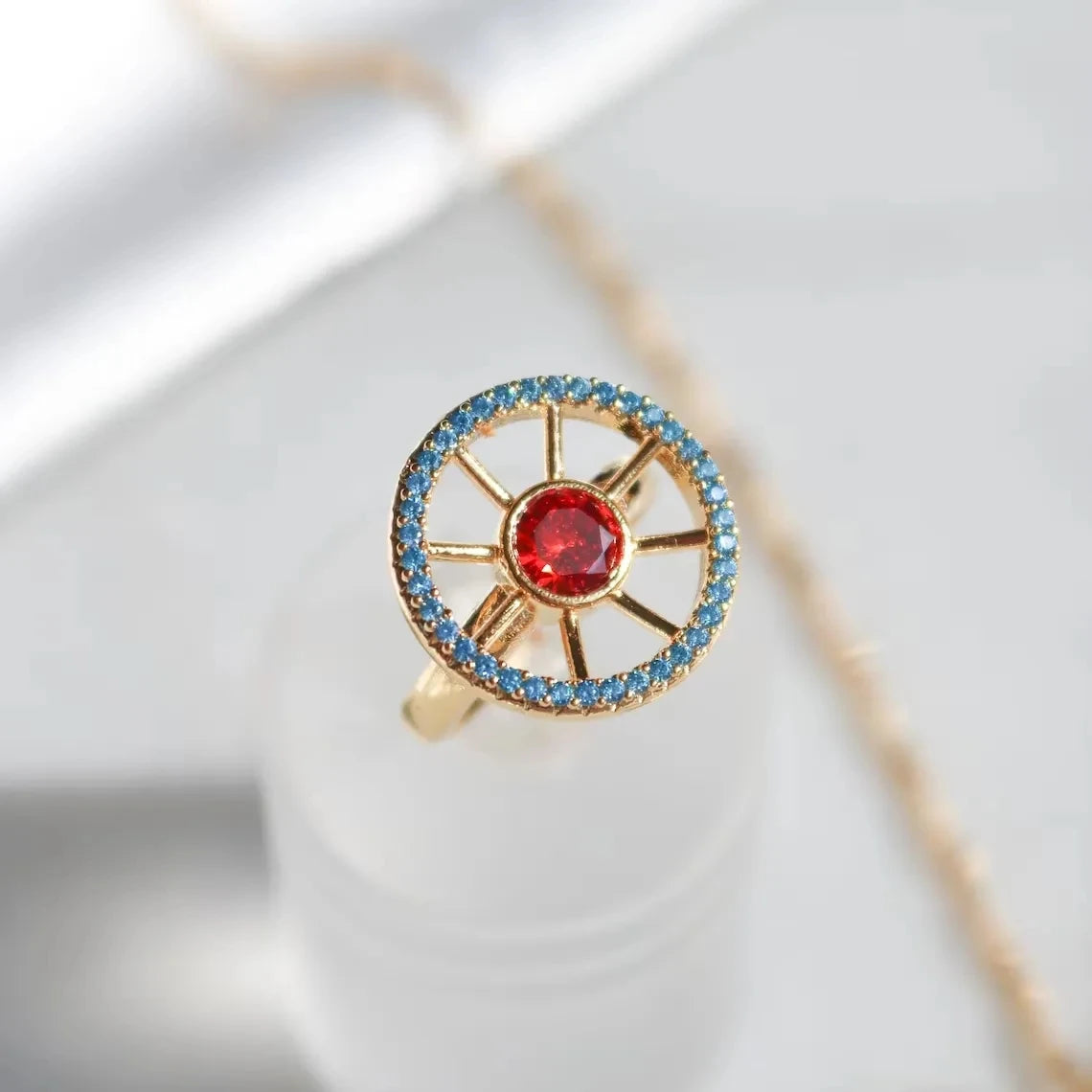 luckacco stella's ring, jewelry for woman girl, fashion wedding geek accessories, silver plated, stella ring ,solaria sun ring ,gifts