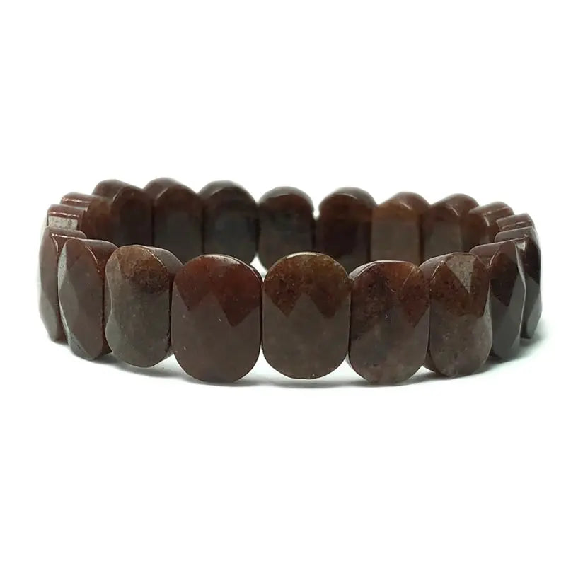 luckacco natural 10x15mm faceted flashing stone beads bracelets handmade reiki healing meditation bangles elastic rope couple jewelry