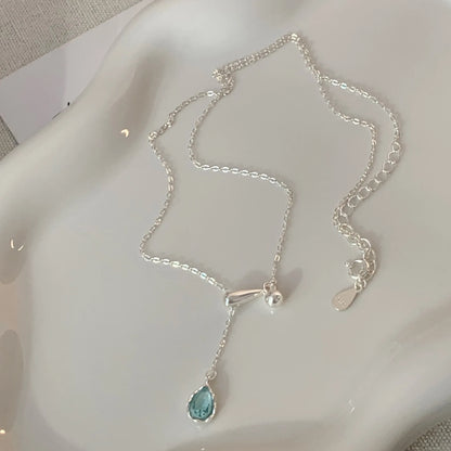 Luckacco New Trendy Fashion 925 Silver Pearl Simple Elegant Thin Chain Pendant Necklace for Women Girl Jewelry Dropship