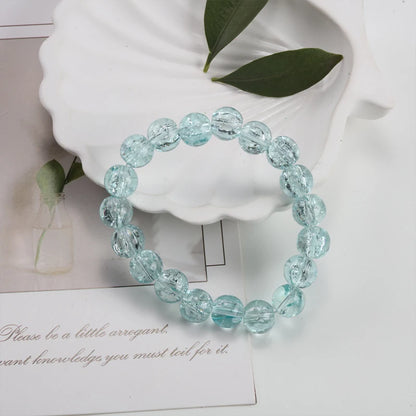Luckacco Shinning Crystal Beads Elastic Bracelet Korean Style Colorful Crystal Glass Beaded Bracelet Bangles For Women