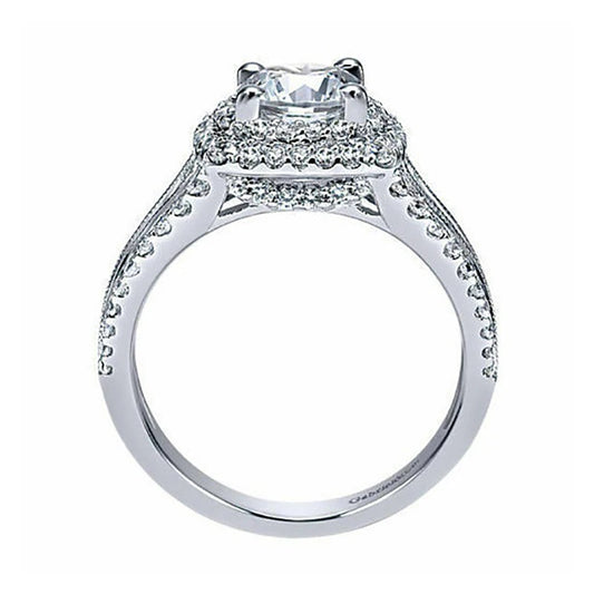 Luckacco Popular Ruifan Europe Luxury Square Double Layer Cubic Zircon Wedding Rings for Bride Women's Engagement Party Ring Jewelry