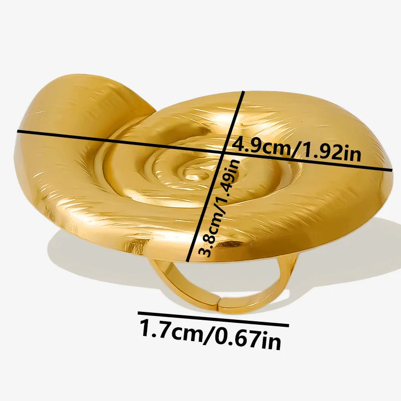 luckacco 1pc stylish marine jewelry ocean sea animals conch starfish shell ring stainless steel jellyfish scallop rings women charm gift