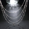 Luckacco Hot sale 925 Sterling Silver Fashion Jewelry 18 inches Smooth Bead Chain Necklace For Women Wedding Birthday Gifts