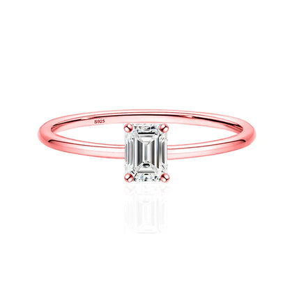 Luckacco Simple Fine Rea D Color Moissanite Diamond Ring 925 Sterling Silver Party Wedding Band Rings for Women Engagement Jewelry