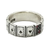Luckacco 925 silver original design creative playing card shape ring hip hop exaggerated dance party birthday gift men and women jewelry