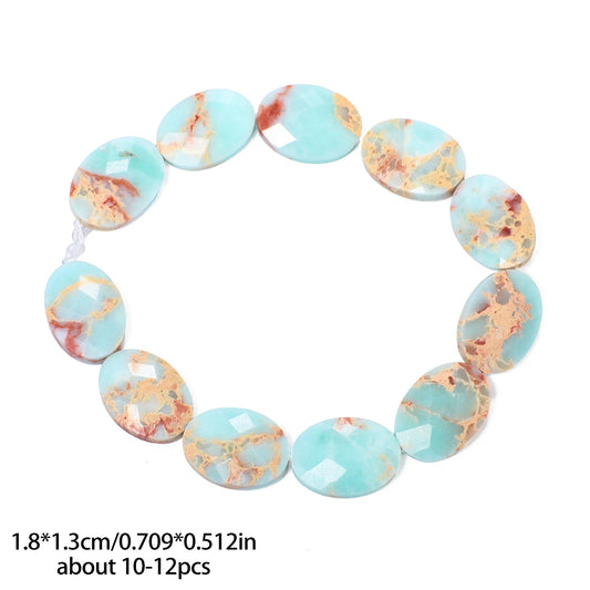 Luckacco AAA Natural Stone Multicolor Faceted Oval Stone Beads 18x13mm Loose Spacer Beads For Jewelry Making DIY Necklace Earrings Gifts