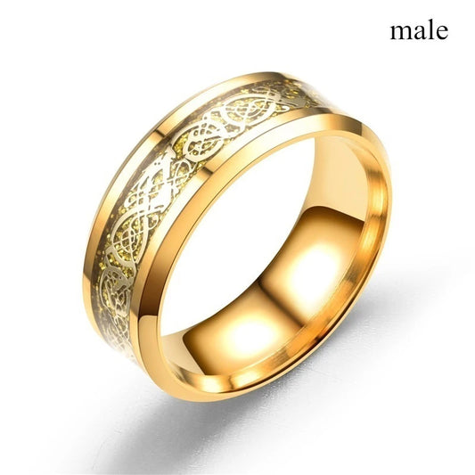 Luckacco Fashion Couple Rings Romantic White Rhinestones CZ Women Rings Set Simpe Men's Stainless Steel Rings For Couple Wedding Jewelry