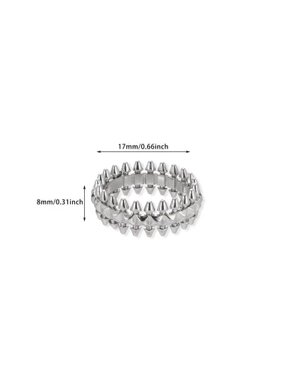 Luckacco Elegant Stainless Steel Big Bloom Flower Rings For Women Gold Color Sun Starfish Open Ring Finger Jewelry Wedding Her Gift Punk