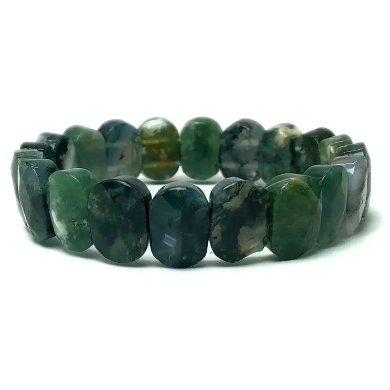 luckacco natural 10x15mm faceted flashing stone beads bracelets handmade reiki healing meditation bangles elastic rope couple jewelry