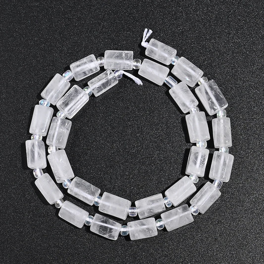 Luckacco 8MMx12MM Natural Stone Tube Beads, ,for Jewelry Making Bracelets Necklaces Earrings DIY Holiday Gifts