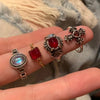 Luckacco Y2k Vintage Gothic Red Crystal Cross Geometry Aesthetic Open Rings for Women Punk Creative Grunge Jewelry Accessories Anillos
