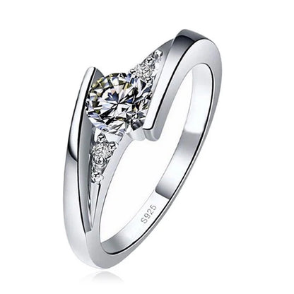 Luckacco Silver Plated Stainless Steel Rings For Women | Square Cubic Zircon Ring | Jewelry Accessories  Size 5-10