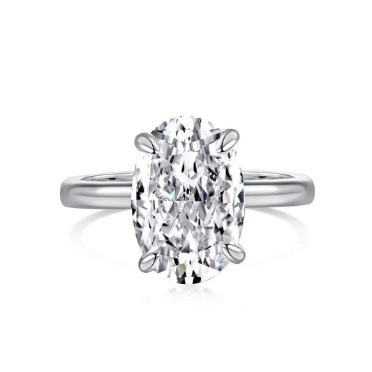 Luckacco 2025 Fashionable Luxury Oval Original Stainless Steel Rings for Women Engagement Gift Proposal Jewelry Bride Wedding