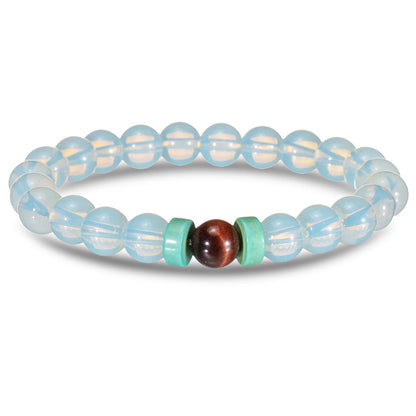 Luckacco Brown Beaded Bracelet Natural Stone Lava Tiger Eye Black Red Matte Healing Beads Bangle Stretch Charm Yoga For Women Men Jewelry