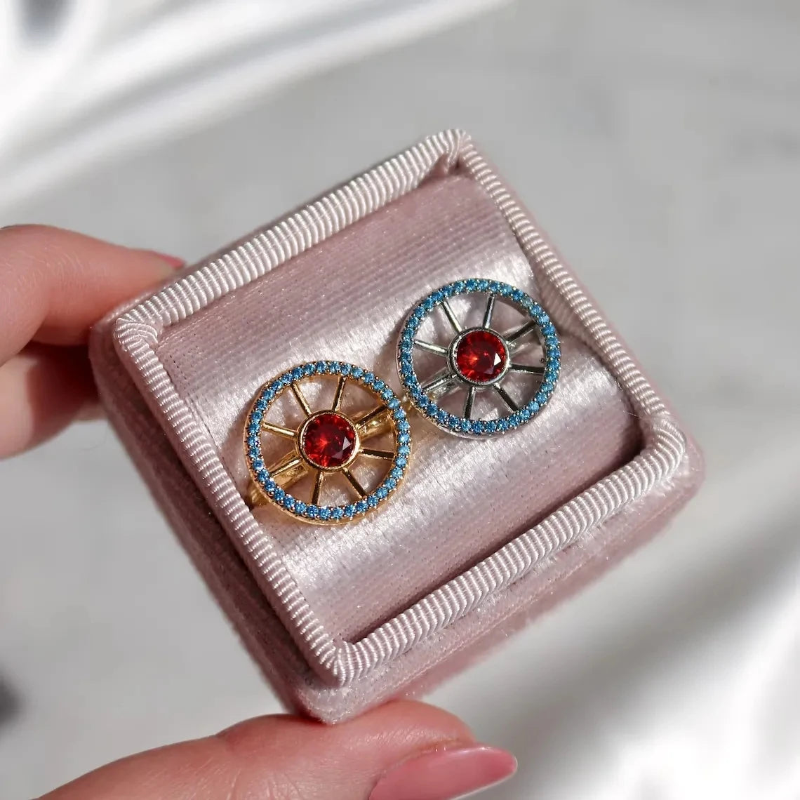 luckacco stella's ring, jewelry for woman girl, fashion wedding geek accessories, silver plated, stella ring ,solaria sun ring ,gifts