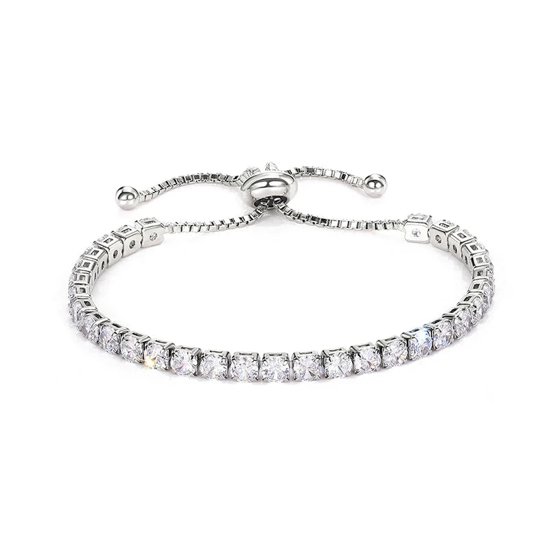 luckacco daily picks adjustable draw bracelet for women full bling crystal cubic zirconia exquisite female hand accessories statement jewelry