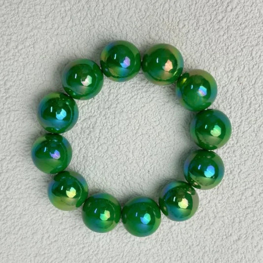 Luckacco European and American contrasting color laser beaded resin bracelet