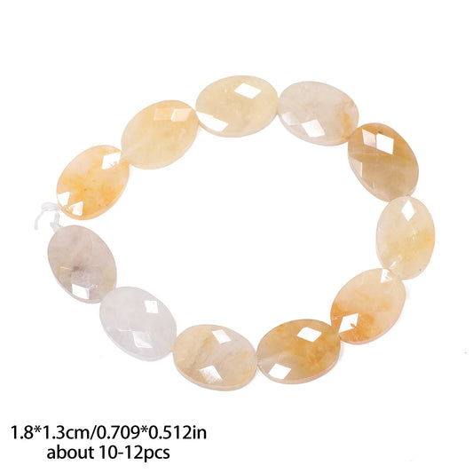 Luckacco AAA Natural Stone Multicolor Faceted Oval Stone Beads 18x13mm Loose Spacer Beads For Jewelry Making DIY Necklace Earrings Gifts