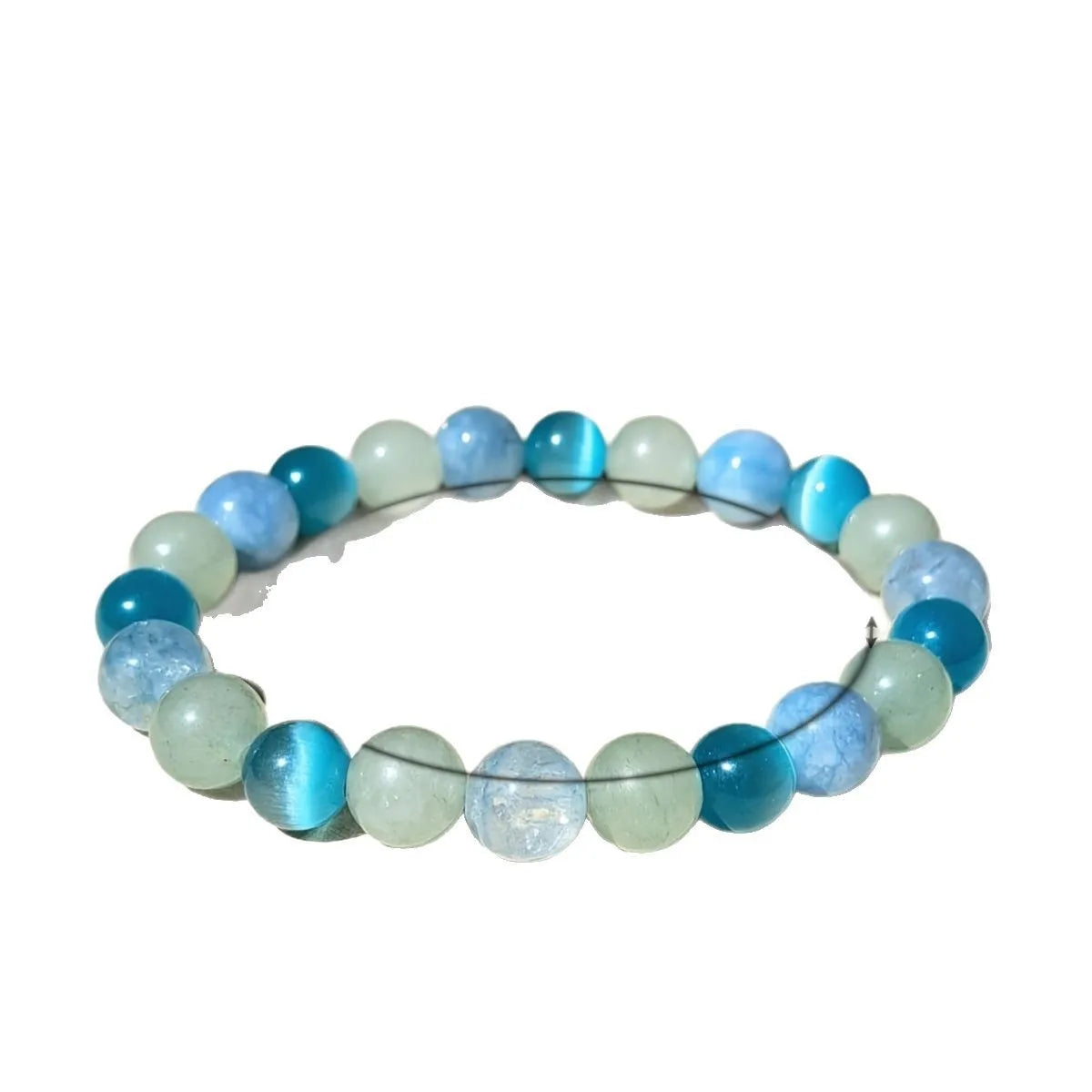luckacco 1pc/twilight  bracelet made of natural stone  cat's eye aquamarine moonstone handmade jewelry men and women change and balance