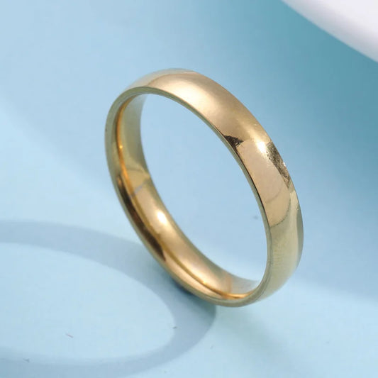 Luckacco Classic 4mm Curved Stainless Steel Couple Ring Charm Men Women Titanium Steel Rings Best Party Gift Jewelry