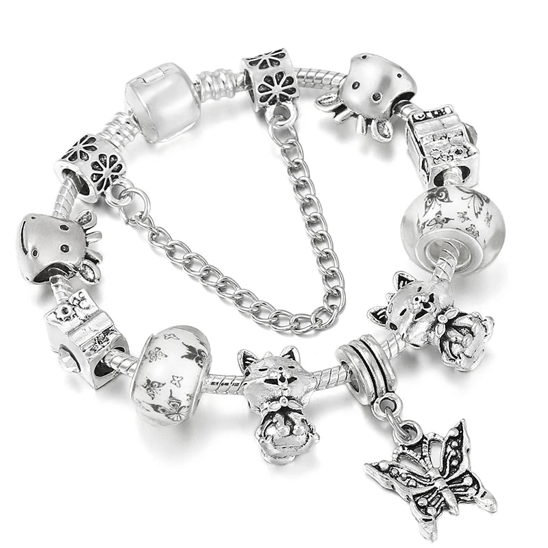 luckacco baopon new fashion life of tree crystal charm bracelet fit green color snake chain brand bracelets & bangles for women jewelry