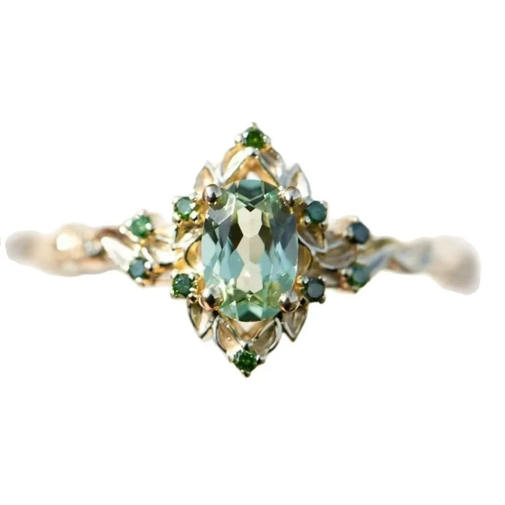 luckacco  of new synthetic spinel simple, individual, niche, light luxury and elegant rings from the manufacturer