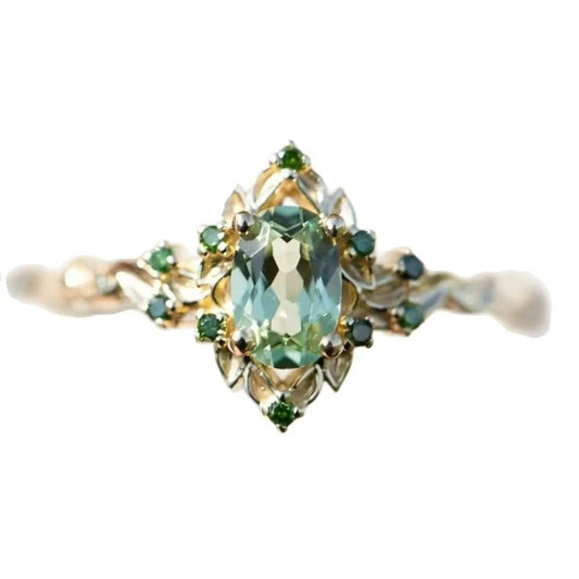 Luckacco  of new synthetic spinel simple, individual, niche, light luxury and elegant rings from the manufacturer