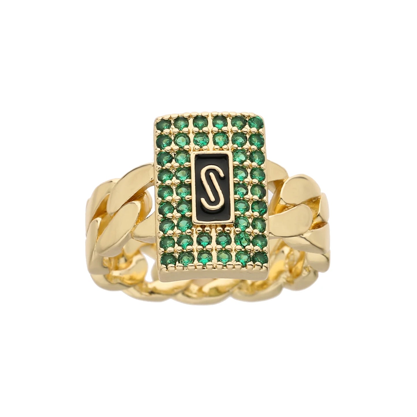luckacco new monaco men's and women's rings, elegant zircon rings, brass material, party gifts, monaco charm rings