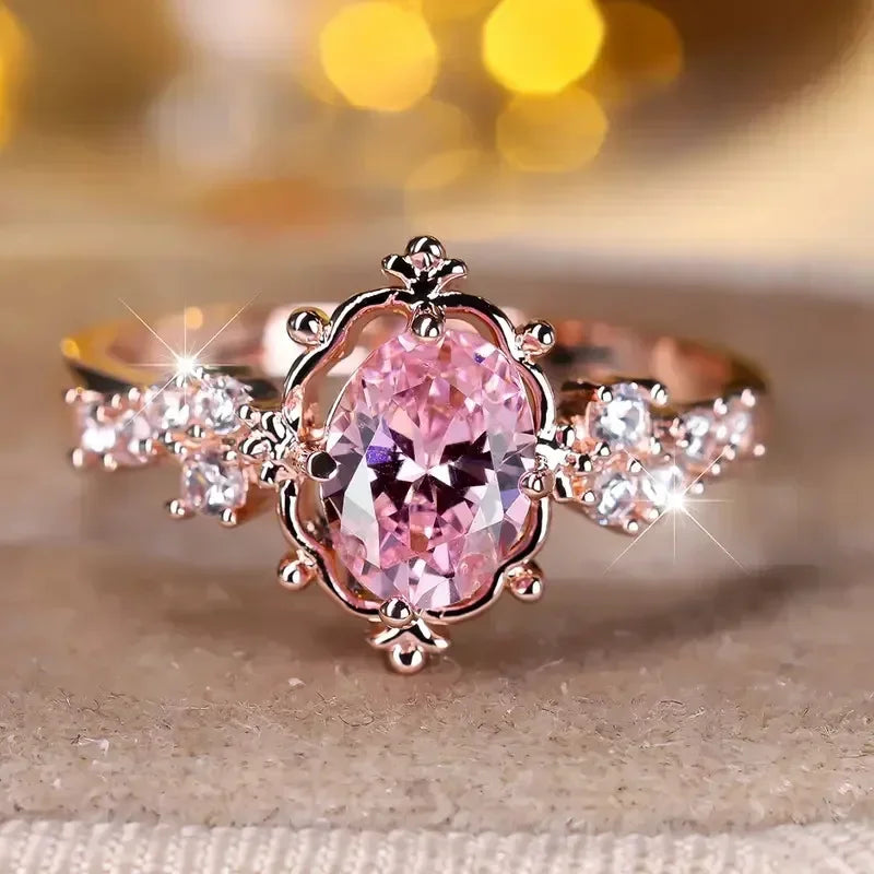 luckacco fashion explosion european style personality exquisite design sense copper inlaid zircon light luxury rings for women