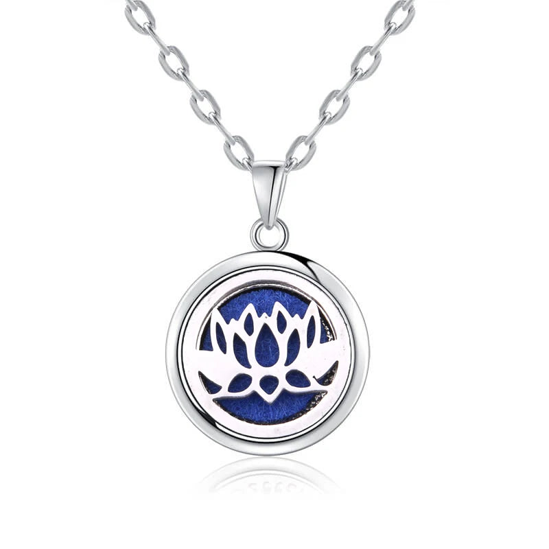luckacco new tree of life aromatherapy necklace stainless steel essential oil diffuser amulet perfume locket pendant women jewelry gift