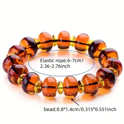 Luckacco Mexican Amber Bracelets - Unisex, Fashion Resin Jewelry