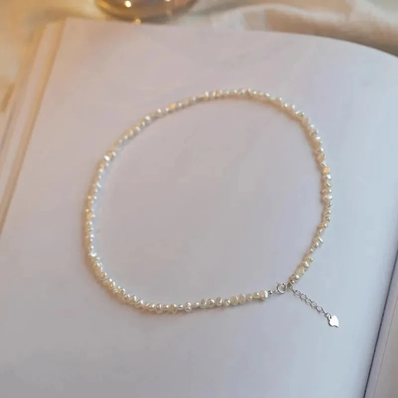 luckacco hengsheng 4-5mm baroque freshwater pearl necklaces 38cm 45cm 50cm 925sterling silver necklaces jewelry gift 2025 new arrivals