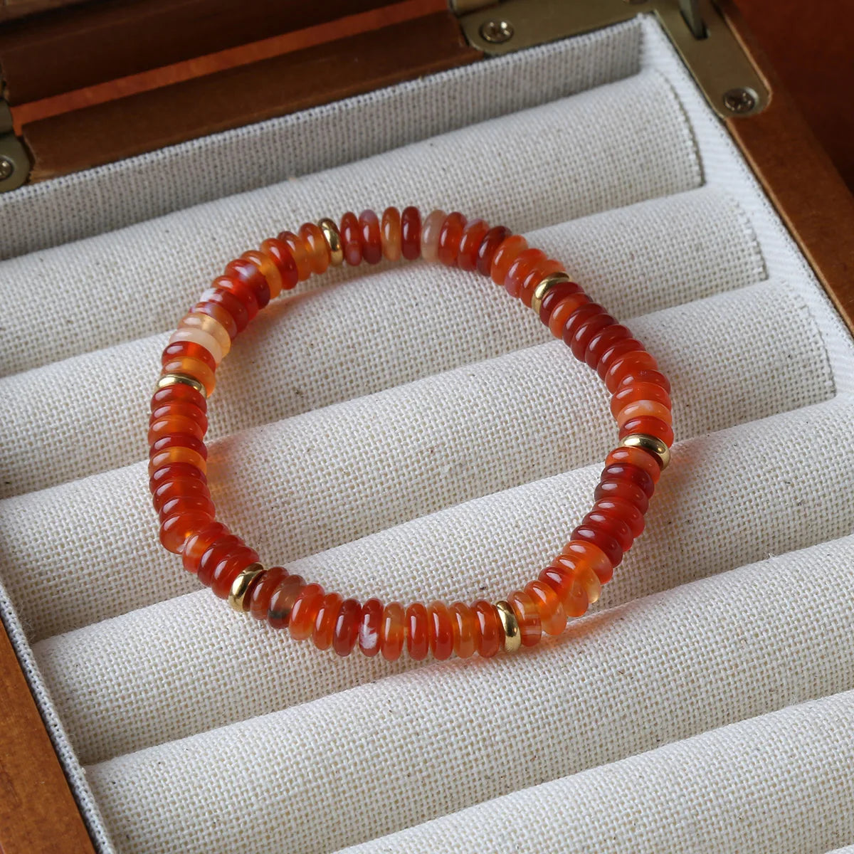 luckacco summer cool elastic bracelet color beads dopamine girl versatile natural stone bead trend 2024 new