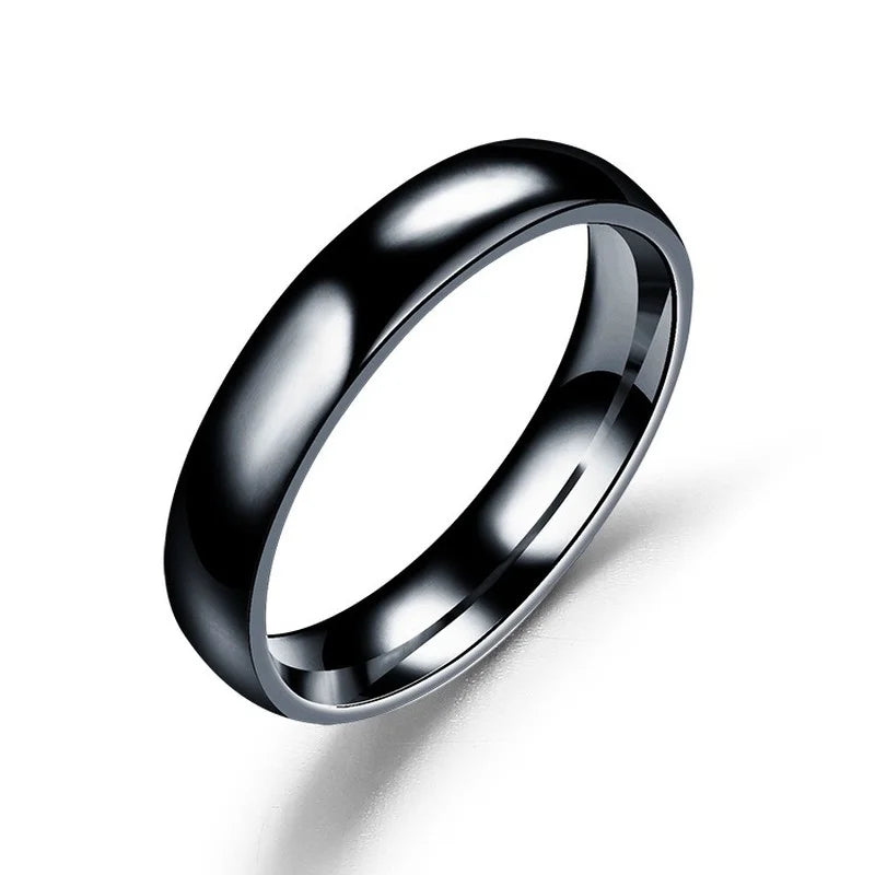 luckacco simple 6mm titanium ring women men prevent allergy high polished wedding rings stainless steel couple finger jewelry gifts