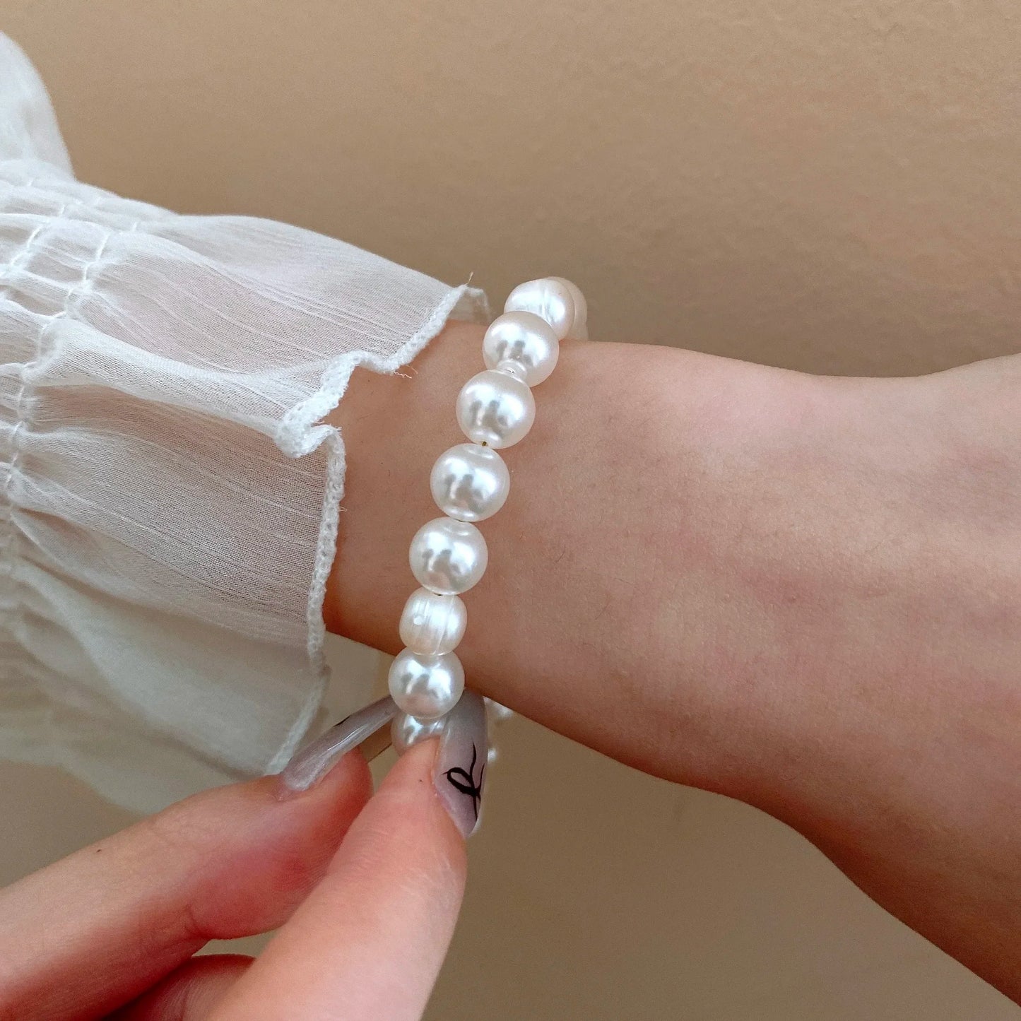 luckacco elegant freshwater pearl bracelet for women's magnetic buttons creative design bracelets wedding daity hand jewelry accessories