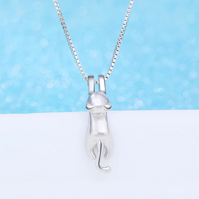 luckacco vintage 925 sterling silver cat necklaces for women luxury elegant jewelry choker jewellery money 925