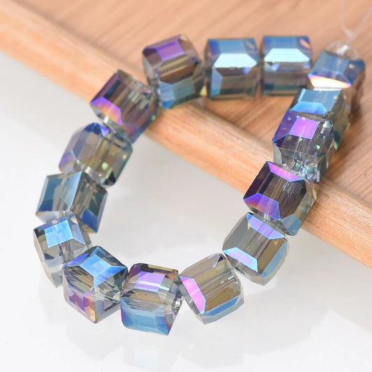 Luckacco 3mm 4mm 6mm 8mm 10mm Cube Square Faceted Czech Crystal Glass Loose Crafts Beads  Lot for Jewelry Making DIY Part 1