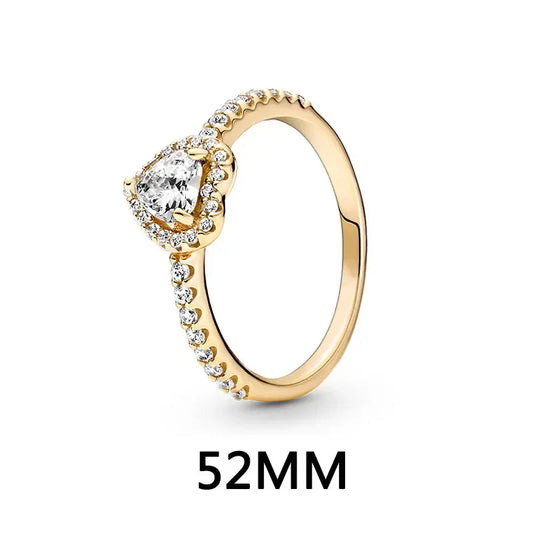 Luckacco New 925 sterling silver heart-shaped pink ring necklace earring set luxurious sparkling charm jewelry fashion wedding gift