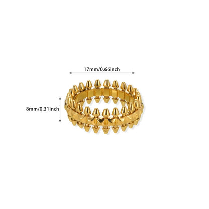 Luckacco Elegant Stainless Steel Big Bloom Flower Rings For Women Gold Color Sun Starfish Open Ring Finger Jewelry Wedding Her Gift Punk