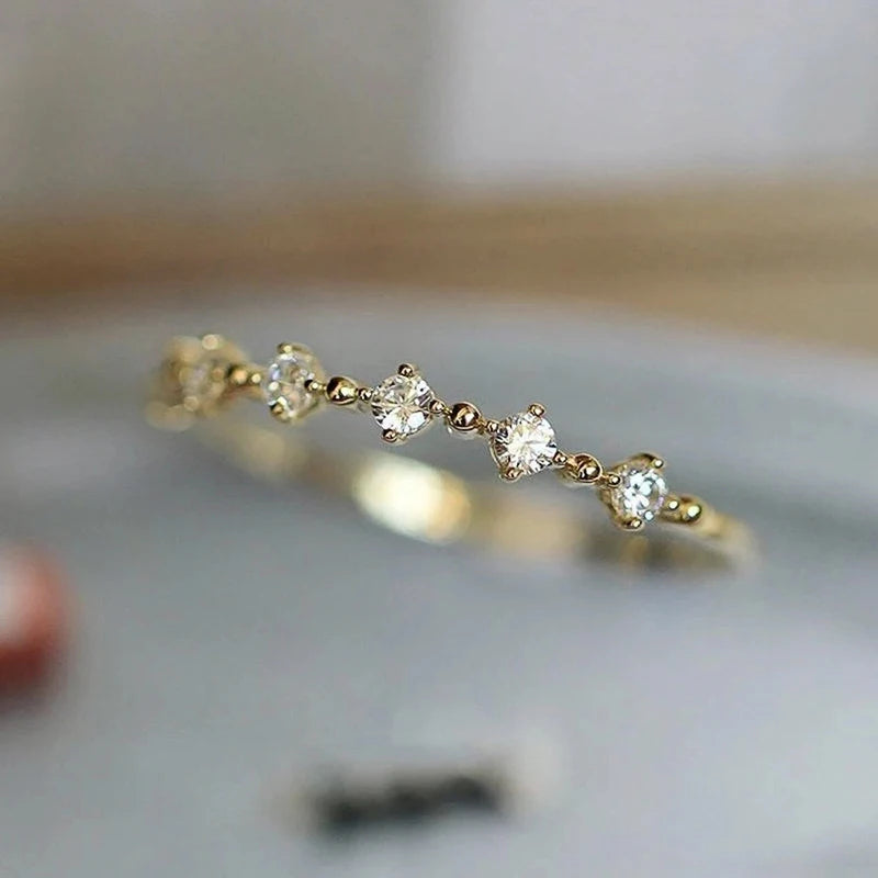 luckacco daily picks geometric shaped women rings with marquise cubic zirconia exquisite female accessories for wedding party fashion jewelry