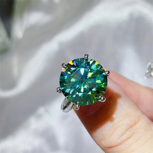 Luckacco Solitaire 5Ct D Color Moissanite Diamond Ring Real 925 Sterling Silver Party Wedding Band Rings for Women Men Engagement Jewelry