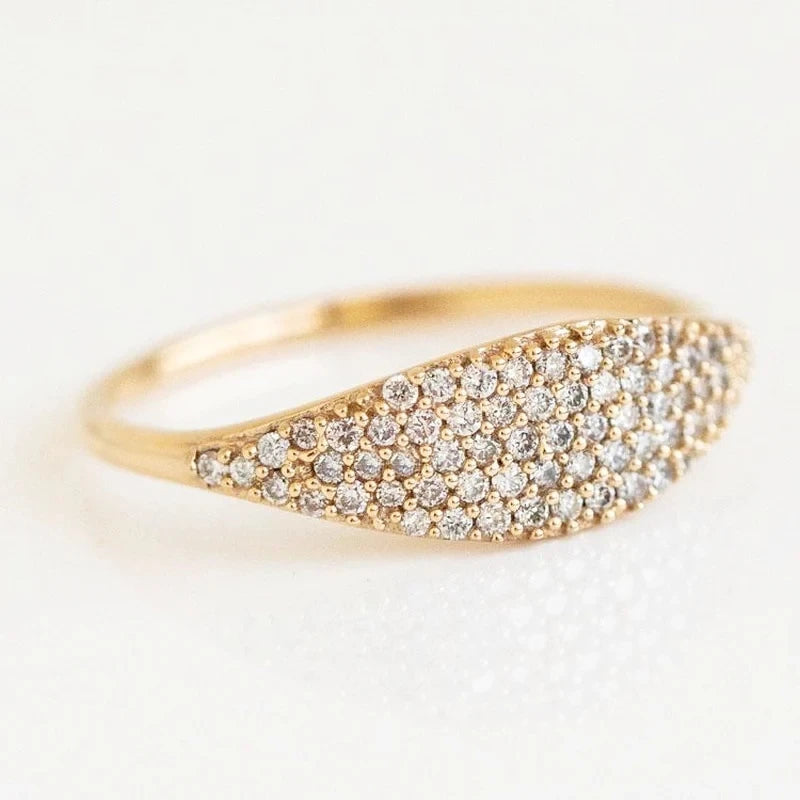 luckacco daily picks paved cubic zirconia rings for women gold color fashion wedding bands accessories daily wear exquisite ring hot jewelry