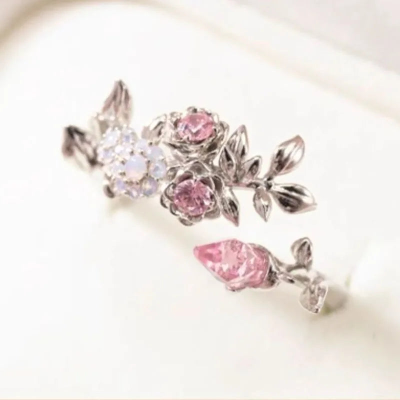 luckacco game honkai impact 3 elysia cosplay ring alloy opening adjustable women jewelry accessories prop
