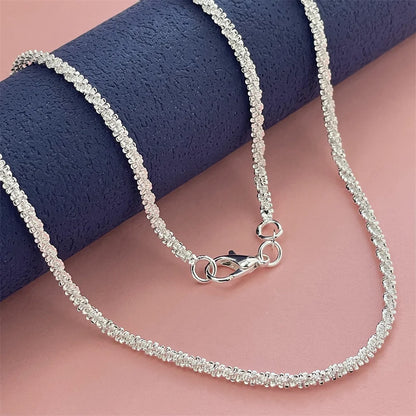 Luckacco Exquisite 925 sterling silver sparkling necklace for women engagement party jewelry gifts